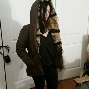Real Fur hood trimmed down coat
